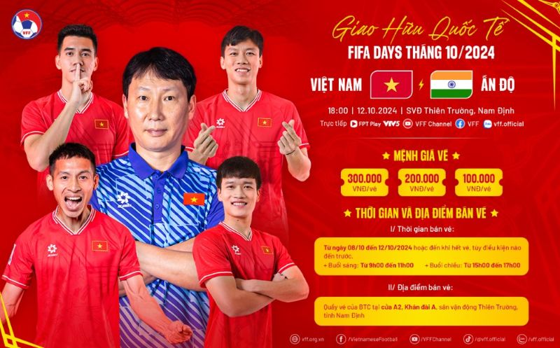 Cac menh gia ve xem tran tuyen Viet Nam - An Do. Anh: VFF 