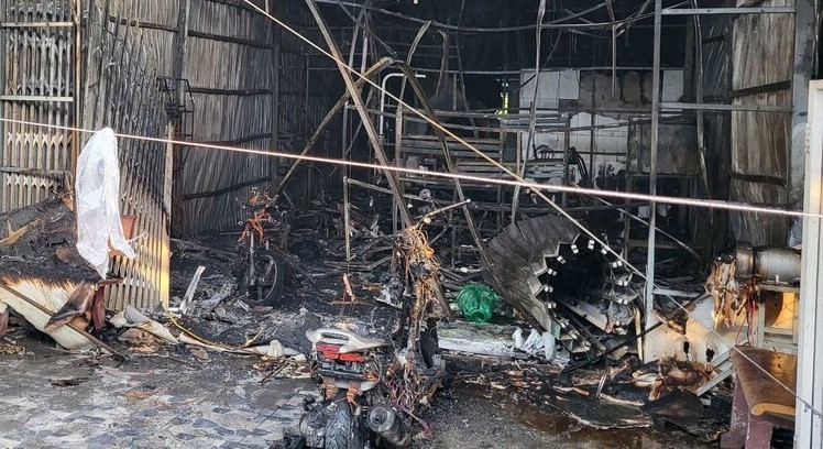 Hiện trường sau vụ cháy tại Hòn Đá Bạc, xã Khánh Bình Tây, huyện Trần Văn Thời, Cà Mau. Ảnh: Người dân cung cấp