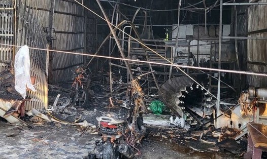 Hiện trường sau vụ cháy tại Hòn Đá Bạc, xã Khánh Bình Tây, huyện Trần Văn Thời, Cà Mau. Ảnh: Người dân cung cấp