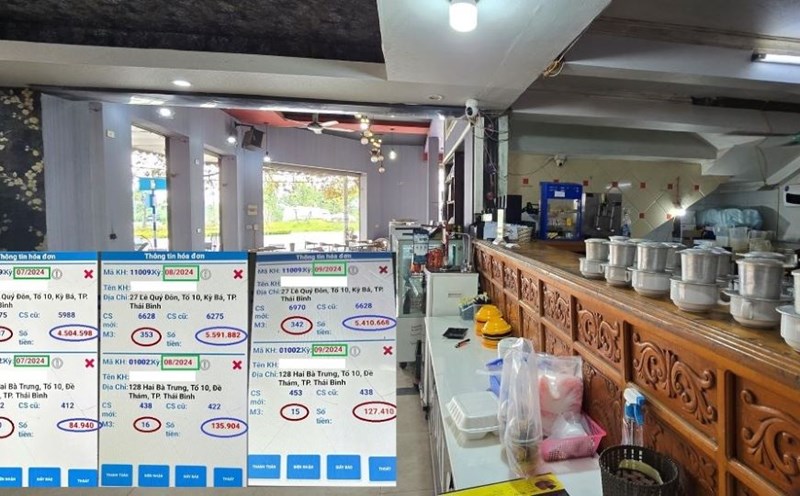 Hóa đơn tiền nước liên tục tăng cao đột biến, bất thường khiến khách hàng ở Thái Bình hoảng hốt. Ảnh: Trung Du