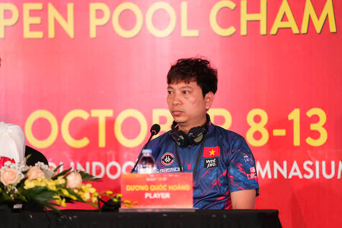 Co thu Duong Quoc Hoang lan dau tham du giai billiards Hanoi Open Pool Championship. Anh: An Khanh