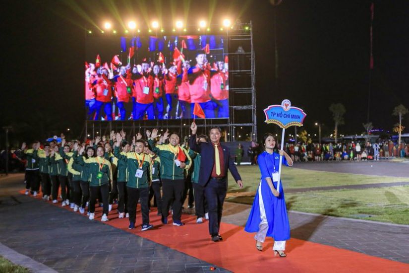Đoàn TP Hồ Chí Minh tại Đại hội Thể thao toàn quốc 2022. Ảnh: Minh Dân