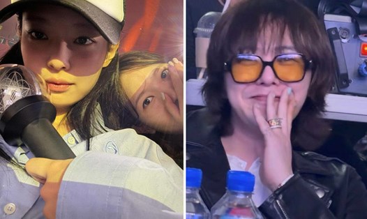 Jennie và G-Dragon đi xem concert của 2NE1 tối 6.10. Ảnh: Instagram
