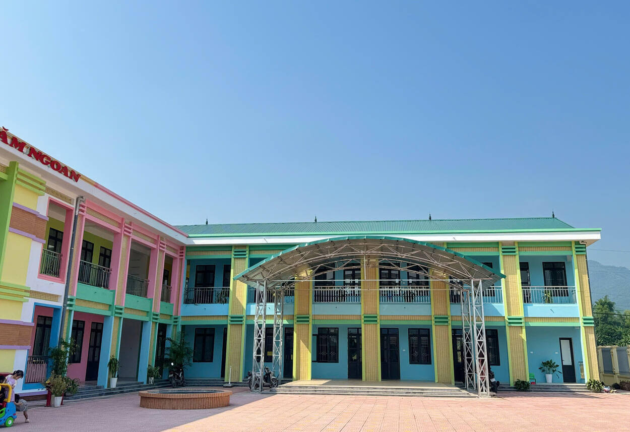 Infrastructure of Dong Bac Commune Kindergarten has been invested. Photo: Dang Tinh