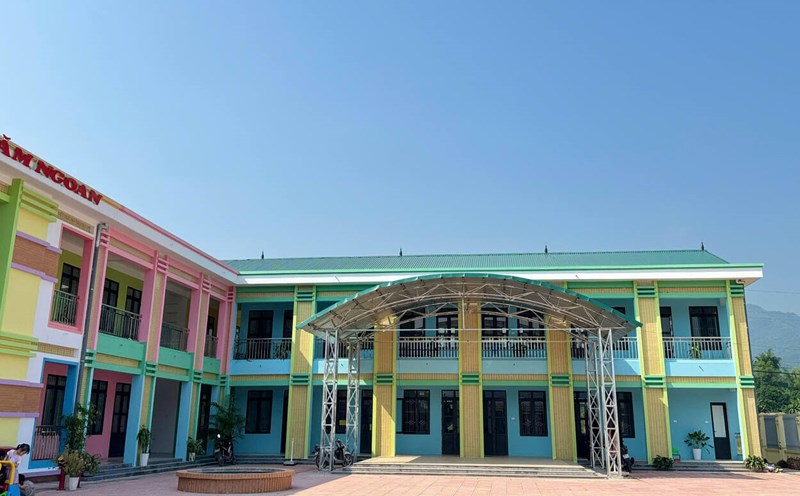 Infrastructure of Dong Bac Commune Kindergarten has been invested. Photo: Dang Tinh