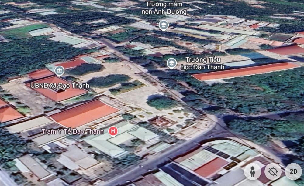 Thanh tra chuyển hồ sơ vụ sai phạm cấp sổ đỏ tại Tiền Giang sang cơ quan cảnh sát điều tra. Trong ảnh là một góc xã Đạo Thạnh, TP Mỹ Tho. Ảnh: Google Earth
