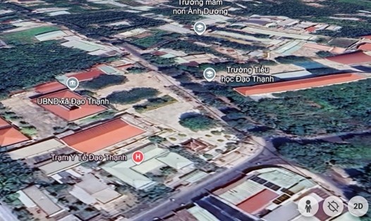 Thanh tra chuyển hồ sơ vụ sai phạm cấp sổ đỏ tại Tiền Giang sang cơ quan cảnh sát điều tra. Trong ảnh là một góc xã Đạo Thạnh, TP Mỹ Tho. Ảnh: Google Earth