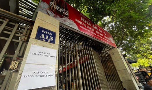Đại học Bách khoa Hà Nội tạm dừng nhà ăn, dừng hoạt động đơn vị cung cấp suất ăn cho sinh viên. Ảnh: Tường Vân
