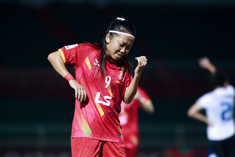 Huynh Nhu scored a double for HCMC in the opening match of the 2024-2025 Asian Cup C1. Photo: Thanh Vu
