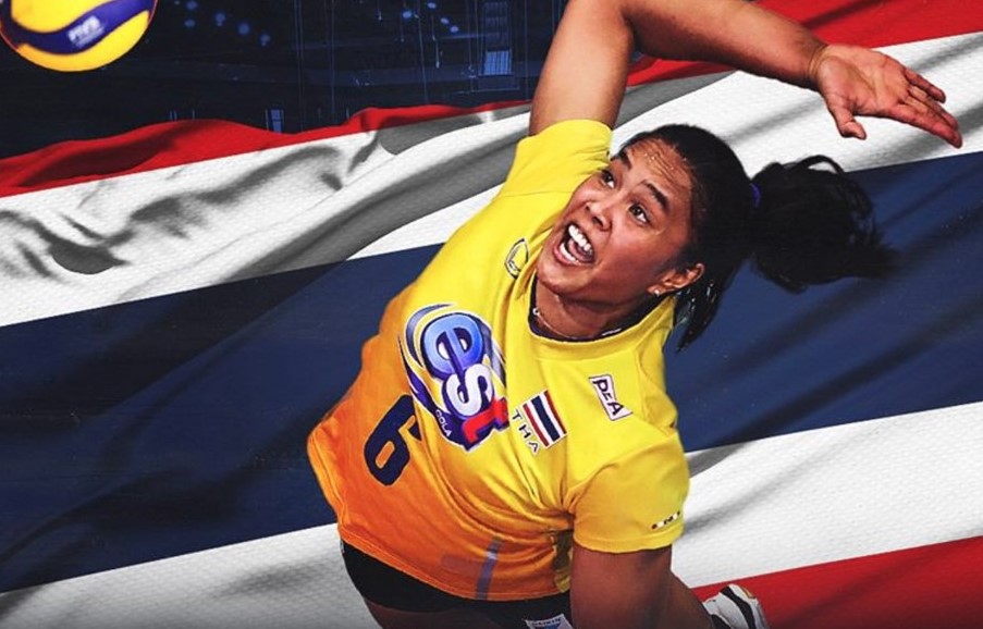 Ngoại binh Thái Lan Onuma Sittirak khoác áo đội nữ TPHCM tại giải bóng chuyền hạng A toàn quốc 2024 . Ảnh: AVC