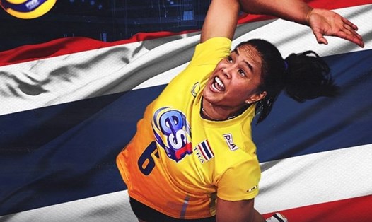 Ngoại binh Thái Lan Onuma Sittirak khoác áo đội nữ TPHCM tại giải bóng chuyền hạng A toàn quốc 2024 . Ảnh: AVC