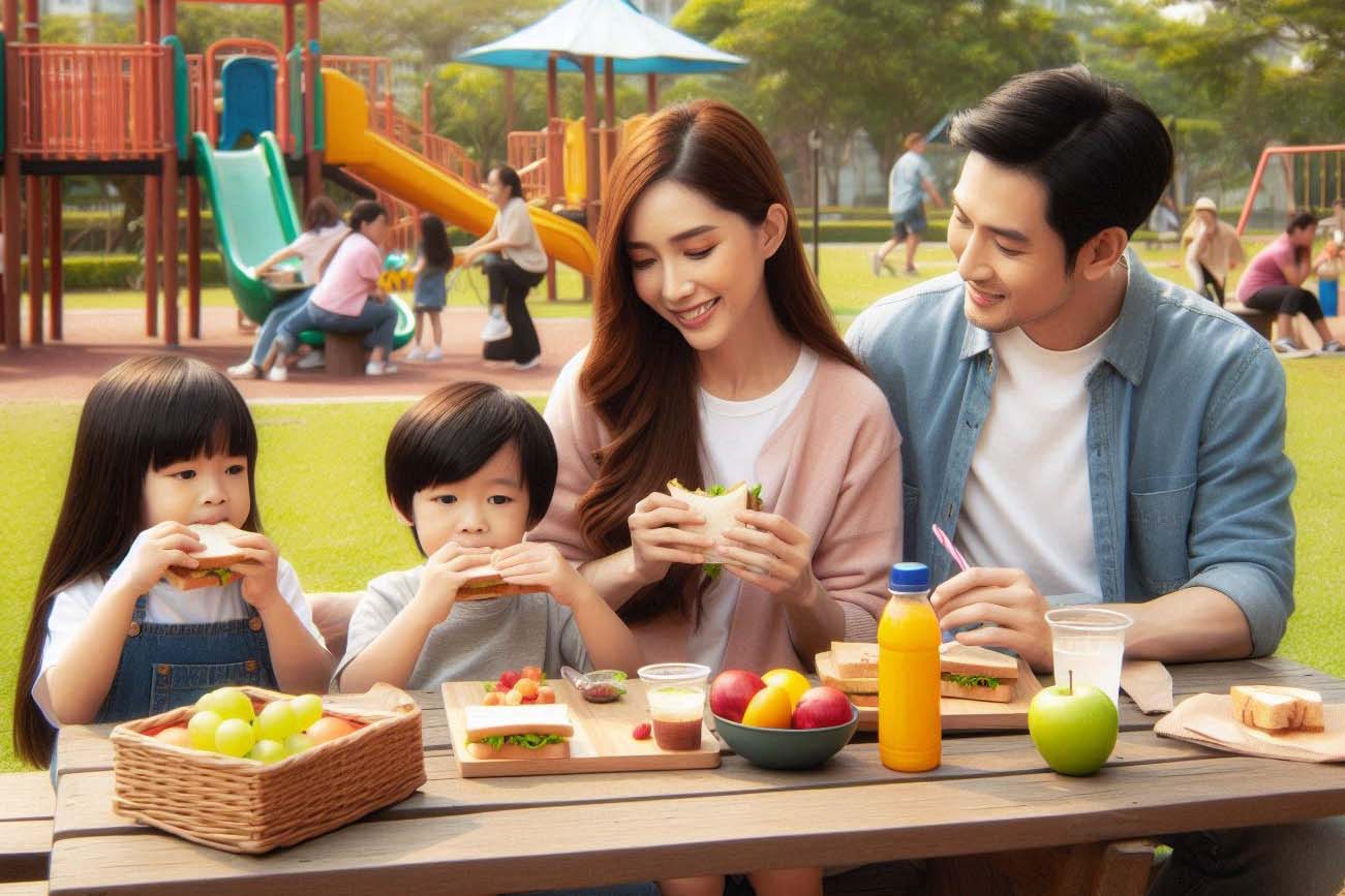 Cha mẹ dạy con thói quen ăn uống tốt sẽ giúp trẻ bảo vệ sức khỏe tim mạch. Ảnh - AI: Ngọc Thùy