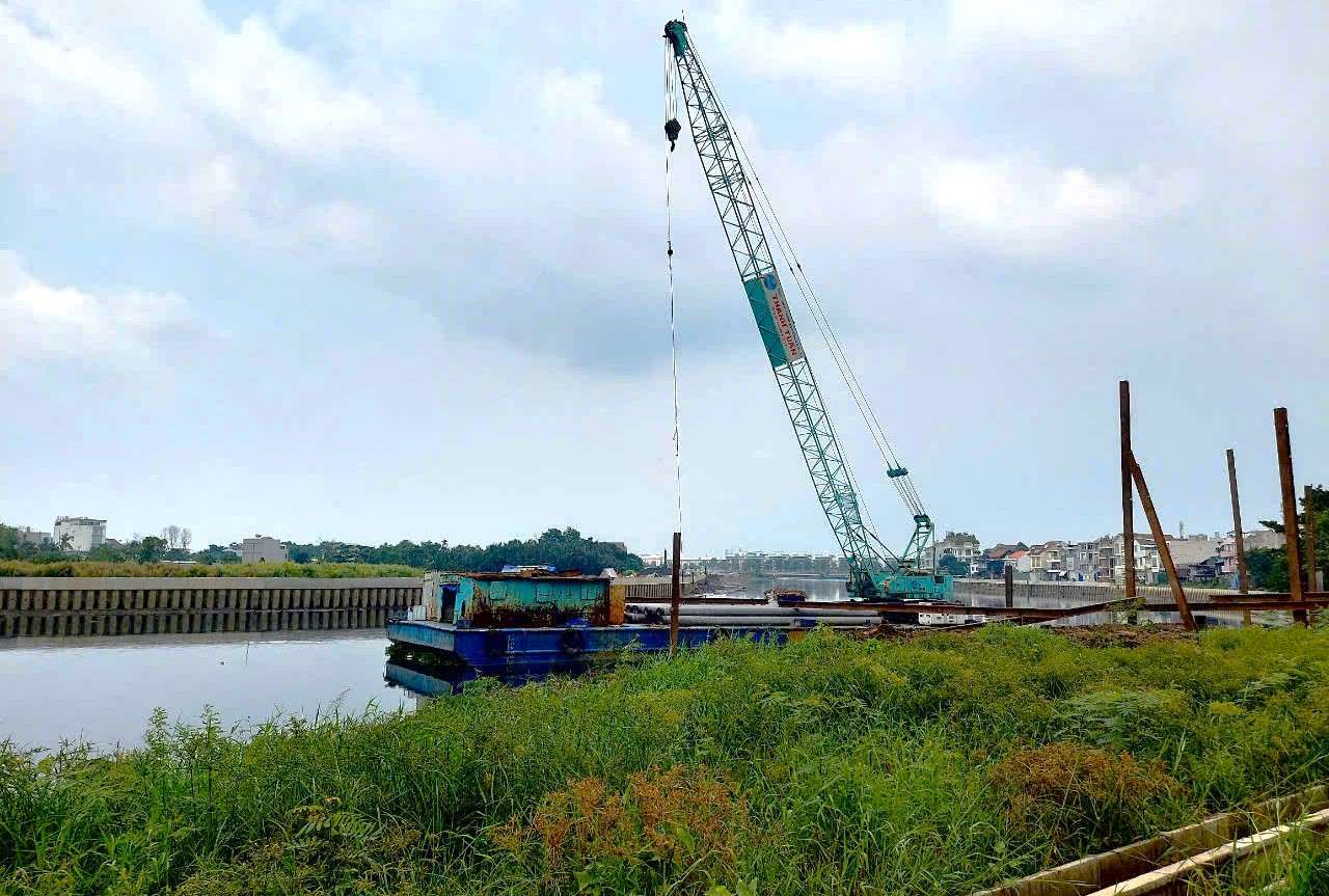 Vị trí đề xuất xây cầu Vàm Thuật (nối Quận 12 với quận Bình Thạnh).  Ảnh: Minh Quân