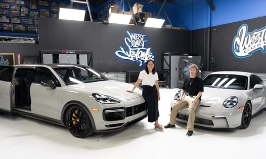 Hình ảnh mới nhất về bộ đôi xe Porsche của gia đình CEO Meta. Ảnh: FBNV