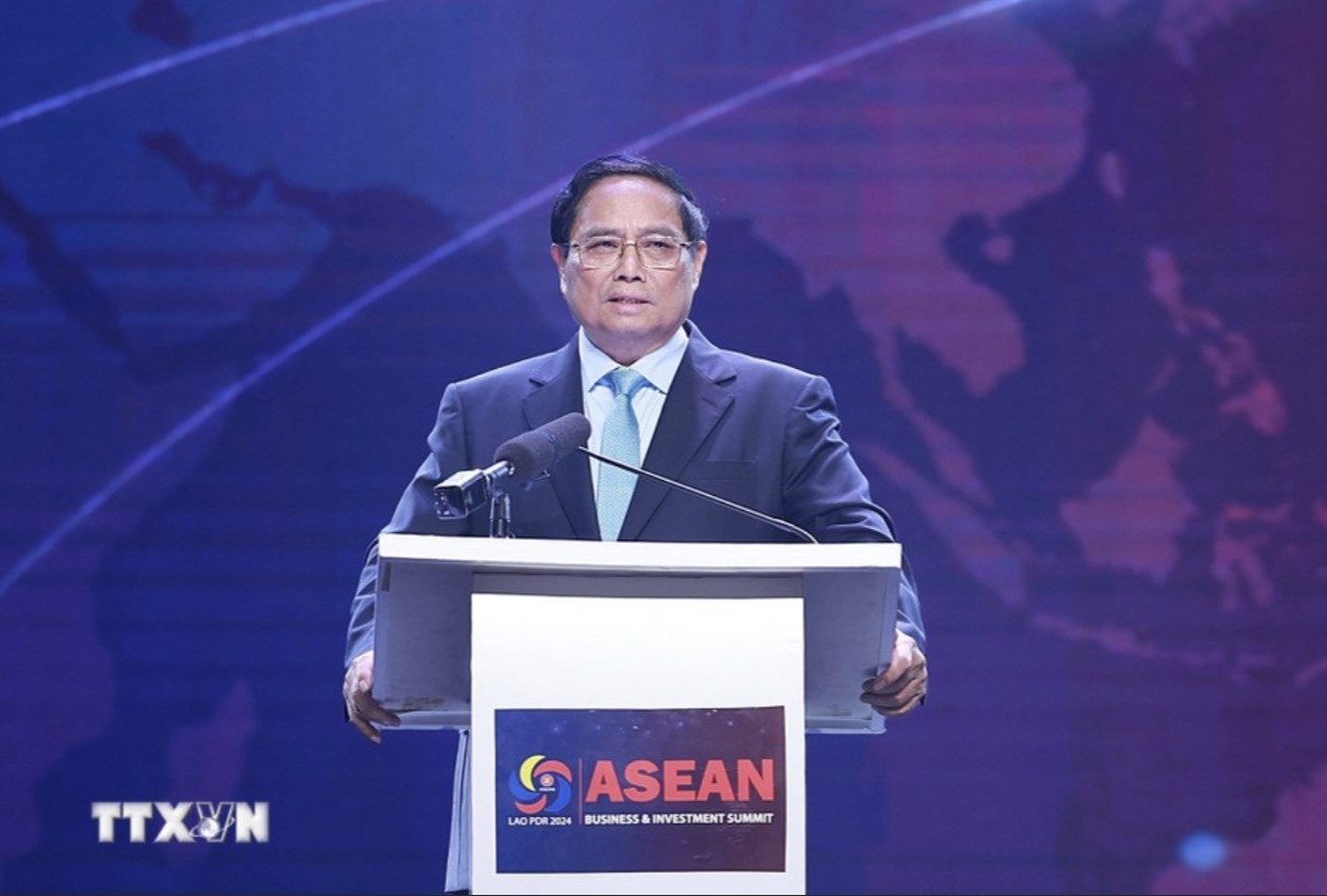 Thủ tướng Chính phủ Phạm Minh Chính dự và phát biểu tại Hội nghị Thượng đỉnh Kinh doanh và Đầu tư ASEAN 2024. Ảnh: TTXVN