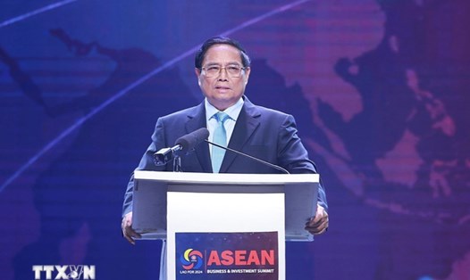 Thủ tướng Chính phủ Phạm Minh Chính dự và phát biểu tại Hội nghị Thượng đỉnh Kinh doanh và Đầu tư ASEAN 2024. Ảnh: TTXVN