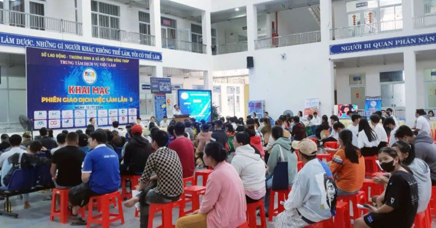 Trung tâm Dịch vụ việc làm tỉnh Đồng Tháp đã giải quyết việc làm cho nhiều lao động trên địa bàn tỉnh. Ảnh: TTDVVL Đồng Tháp