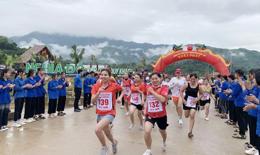 Giải chạy bộ “Nghĩa Đô Xanh” sẽ dừng để huyện Bảo Yên tập trung khắc phục thiệt hại của bão lũ . Ảnh: Sở Du lịch Lào Cai