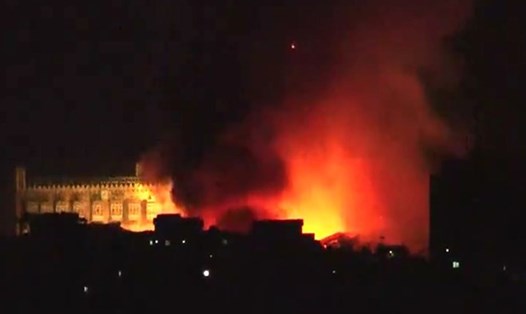 Israel không kích dữ dội vào Beirut, Lebanon. Ảnh cắt từ video của quân đội Israel