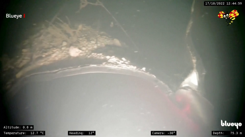 Hiện trạng đường ống Nord Stream bị vỡ trong bức ảnh ngày 17.10.2022. Ảnh: Blueye
