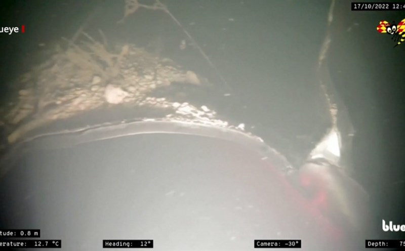 Hiện trạng đường ống Nord Stream bị vỡ trong bức ảnh ngày 17.10.2022. Ảnh: Blueye