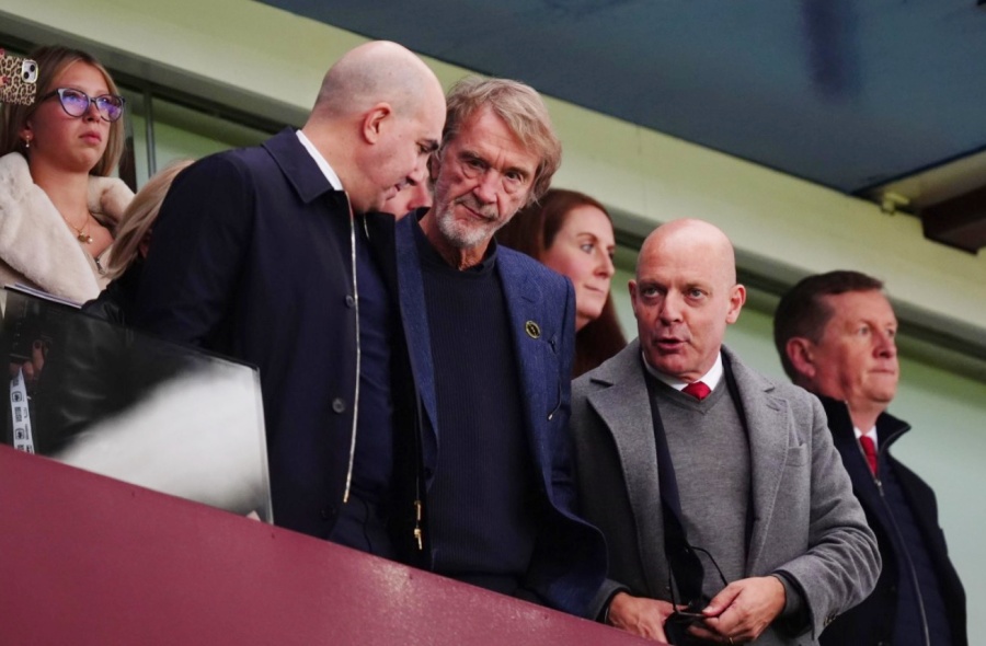 Sir Jim Ratcliffe (centre) will be one of three members of the committee that will have a say in Ten Hag's future. Photo: EPL