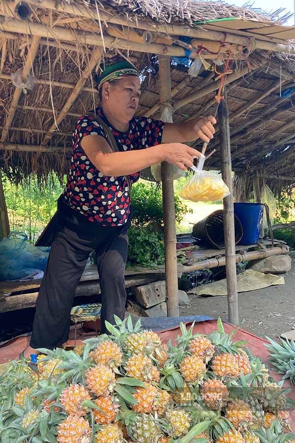 Nhung qua dua nho duoi 500g chu yeu duoc bay ban doc tuyen quoc lo 12. Anh: Quang Dat