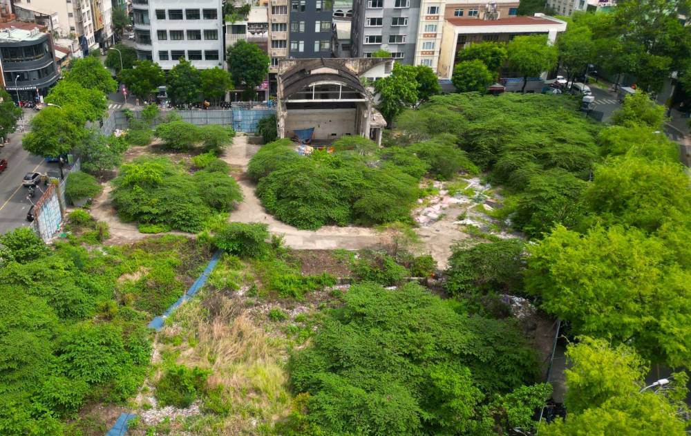  Sau nhieu nam bo hoang, xung quanh khu dat tro nen nhech nhac, ben trong co cay moc um tum.