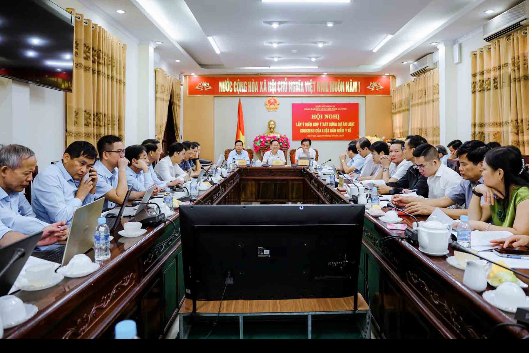 Overview of the conference to collect comments on the Draft Law on Health Insurance Amendment. Photo: Nhu Hoa.