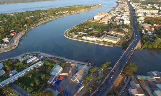 Một góc tỉnh Vĩnh Long nhìn từ trên cao. Ảnh: Như Chính