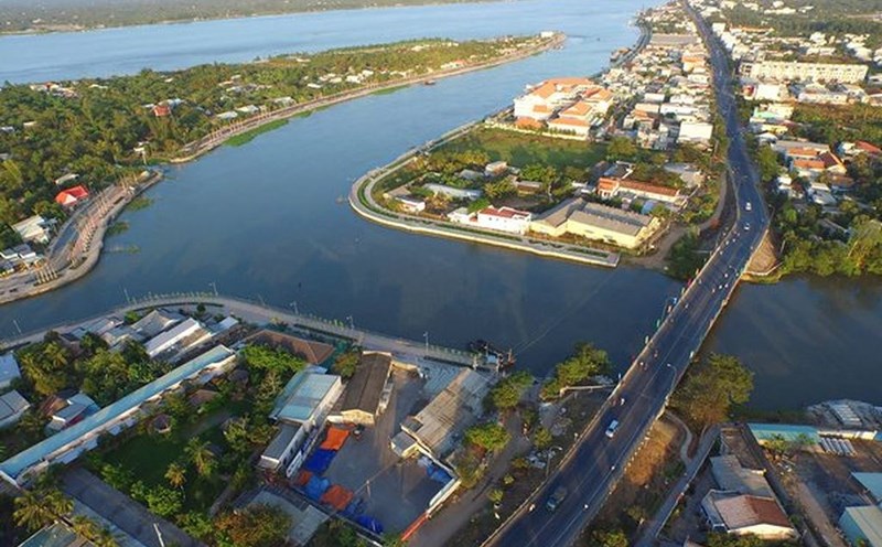 A corner of Vinh Long province seen from above. Photo: Nhu Chinh