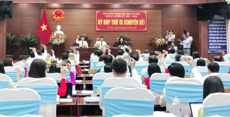 At the 15th session, the People's Council of Ca Mau province has yet to elect the position of Chairman of the Provincial People's Committee. Photo: Nhat Ho