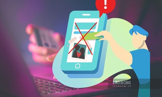 Một cán bộ ở Phú Yên bị kẻ xấu ghép ảnh nhạy cảm, dọa tống tiền. Đồ họa: Hoài Luân