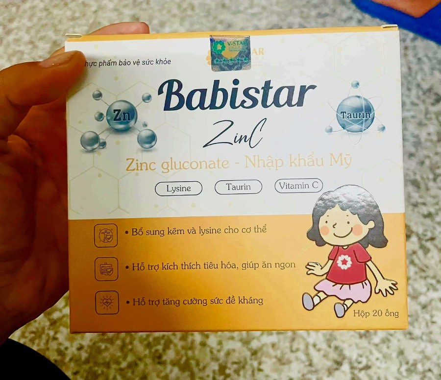 Stop selling and using 1 batch of dietary supplement Babistar ZinC. Photo: Vstar Pharmacy