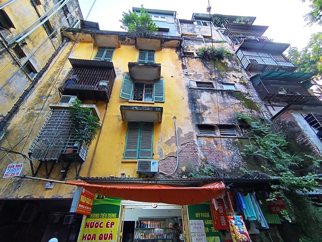 A corner of Kim Lien apartment building (Dong Da district, Hanoi). Photo: Thu Giang