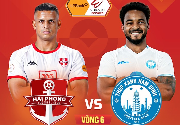 Hai Phong meets Nam Dinh in round 6 of V.League 2024-2025. Photo: FPT Play