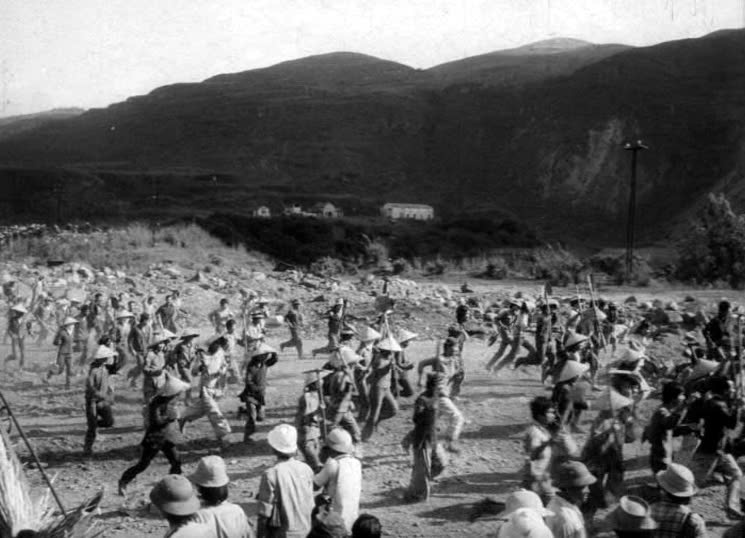 Image of Hon Gai miners rising up to fight in 1936. Photo: Taken from documentary film