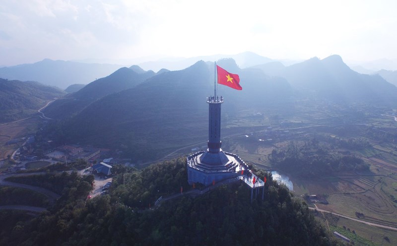 Lung Cu flagpole - the northernmost point of Vietnam. Photo: Trong Hai