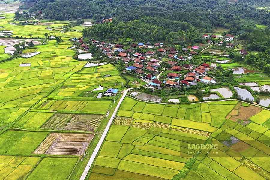 Bản Che Căn, xã Mường Phăng, TP Điện Biên Phủ, tỉnh Điện Biên là địa điểm du lịch cộng đồng hấp dẫn với hàng trăm nếp nhà sàn đẹp như trong cổ tích.