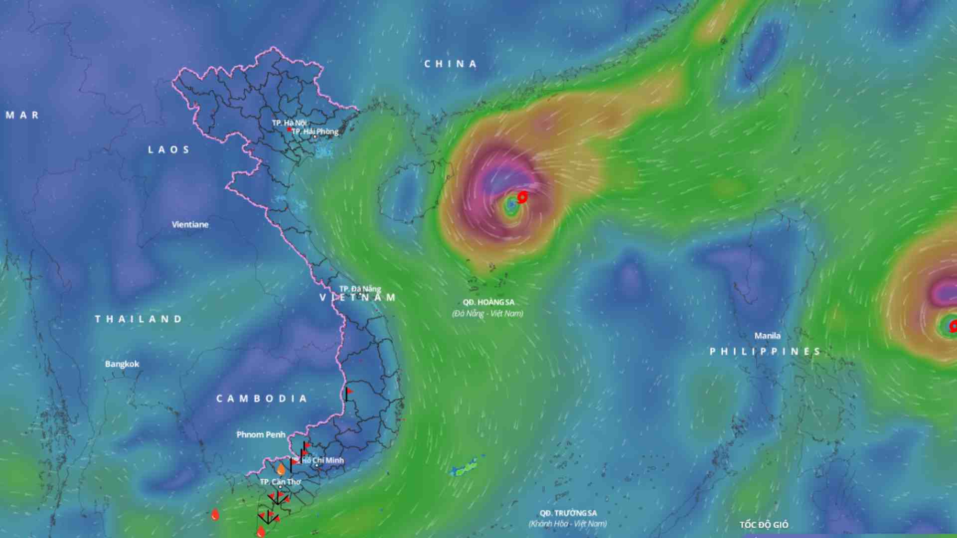 Location of Typhoon Yinxing at 11:00 a.m. on November 10. Source: Vietnam Disaster Monitoring System