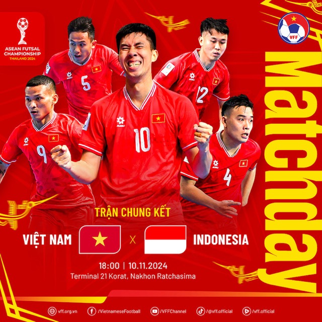 Tuyen futsal Viet Nam gap Indonesia tai chung ket giai vo dich Dong Nam A. Anh: VFF