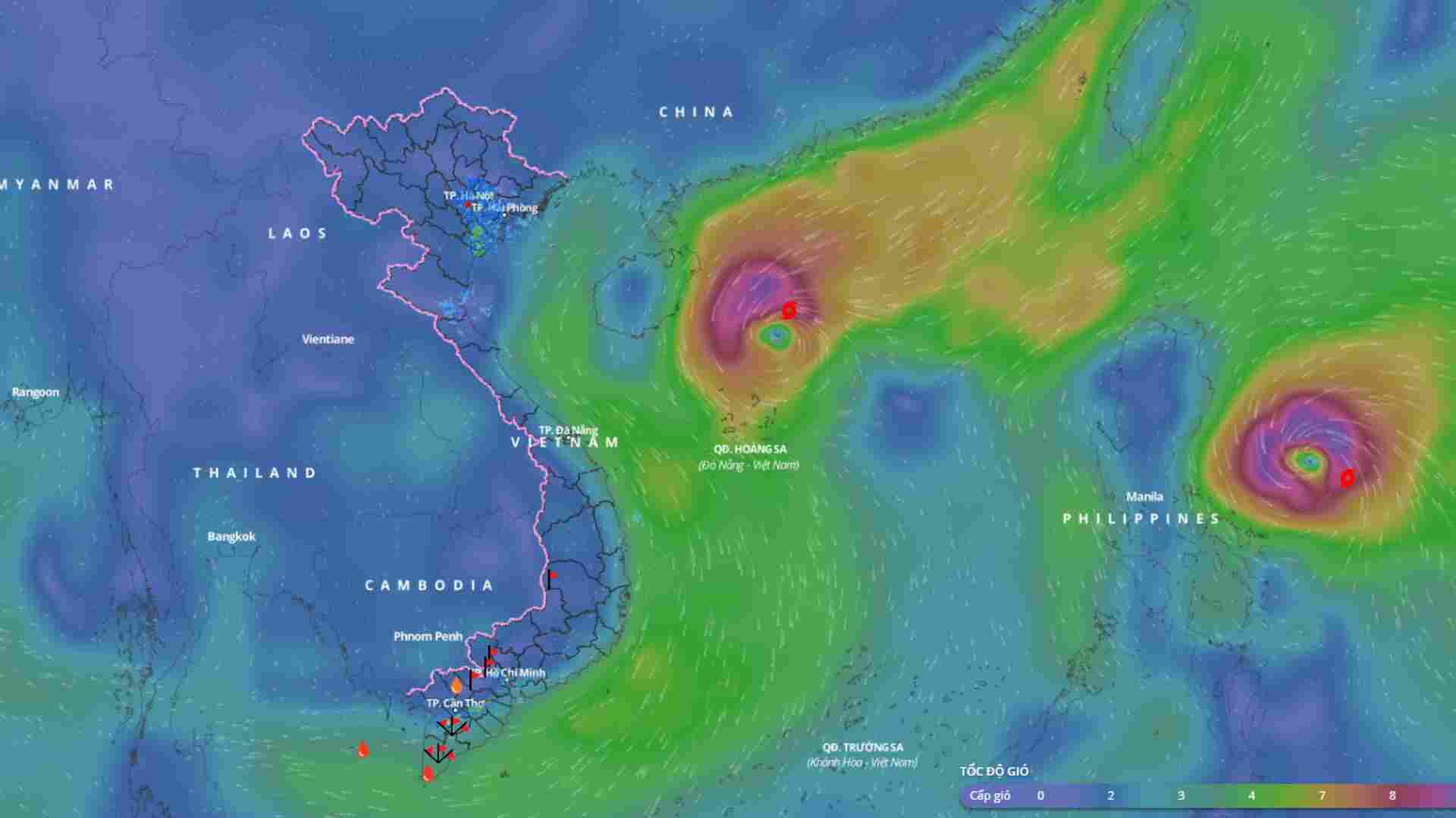 Location of Typhoon Yinxing at 6 p.m. on November 10. Source: Vietnam Disaster Monitoring System