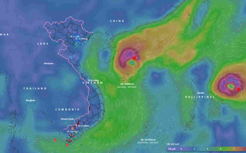 Location of Typhoon Yinxing at 6 p.m. on November 10. Source: Vietnam Disaster Monitoring System