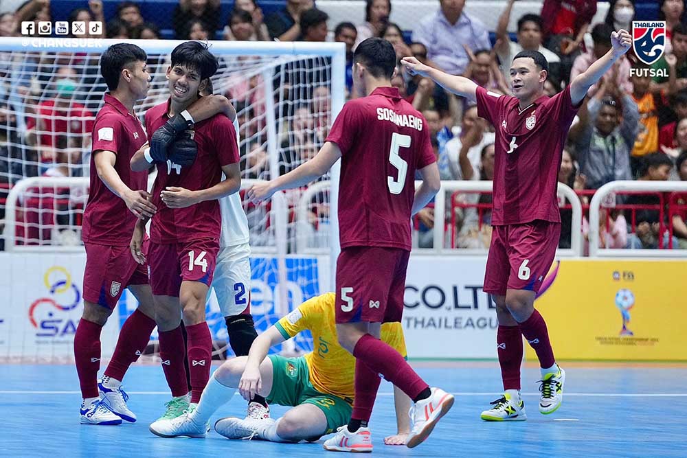 Thailand's futsal team beat Australia 4-0 in the third-place match of the 2024 Southeast Asian futsal tournament. Photo: FAT