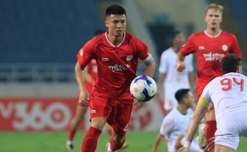 The Cong Viettel drew 1-1 with Hong Linh Ha Tinh in round 7 of V.League 2024-2025. Photo: Minh Dan