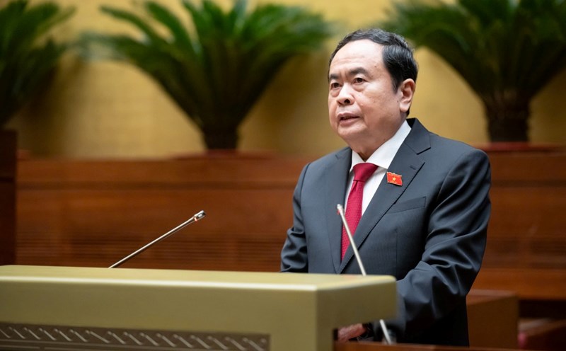National Assembly Chairman Tran Thanh Man delivers opening remarks at the question-and-answer session. Photo: Pham Thang