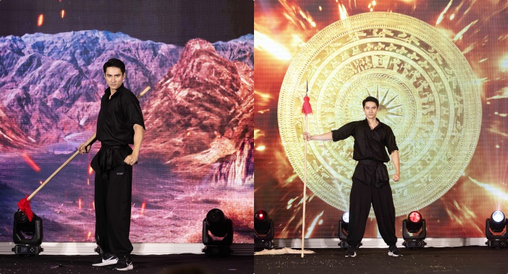 Mr. Tuan Ngoc competes in talent at Mr. World. Photo: Sen Vang.