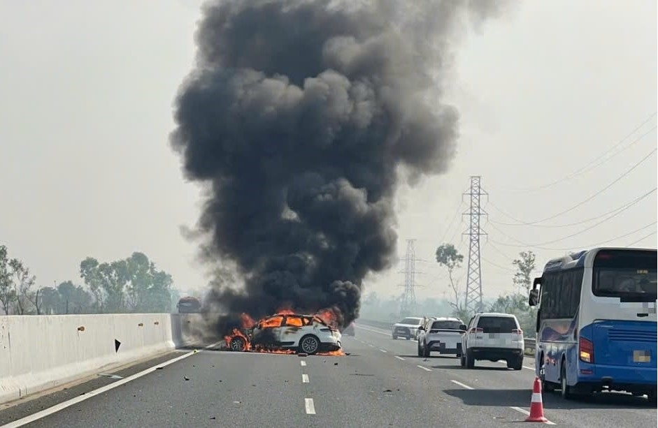 Scene of the incident. Photo: Hanoi - Hai Phong Expressway Information