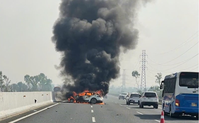 Scene of the incident. Photo: Hanoi - Hai Phong Expressway Information