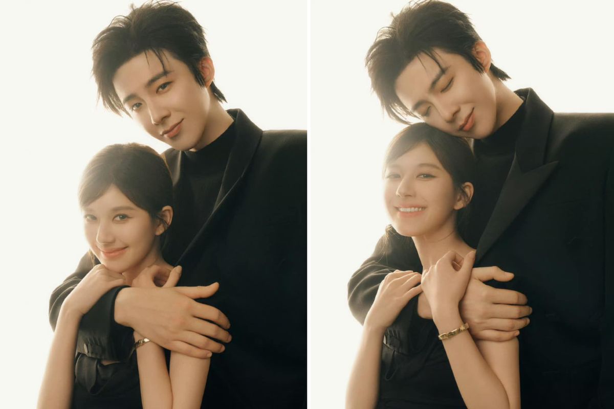 Trieu Lo Tu and Luu Vu Ninh are affectionate in a new photo series. Photo: Weibo